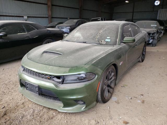 2C3CDXGJ5MH581591 - 2021 DODGE CHARGER SC GREEN photo 2