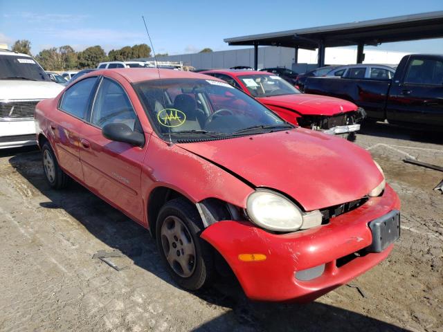 1B3ES46C8YD503614 - 2000 DODGE NEON BASE RED photo 1