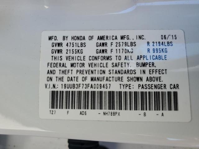 19UUB3F73FA009457 - 2015 ACURA TLX ADVANC WHITE photo 10