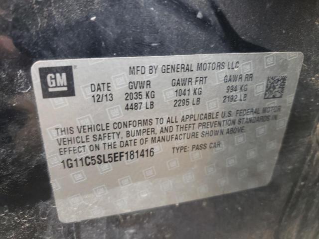 1G11C5SL5EF181416 - 2014 CHEVROLET MALIBU 1LT 黑色 照片 10