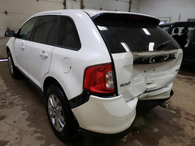 2FMDK3JC1DBA67681 - 2013 FORD EDGE SEL WHITE photo 3