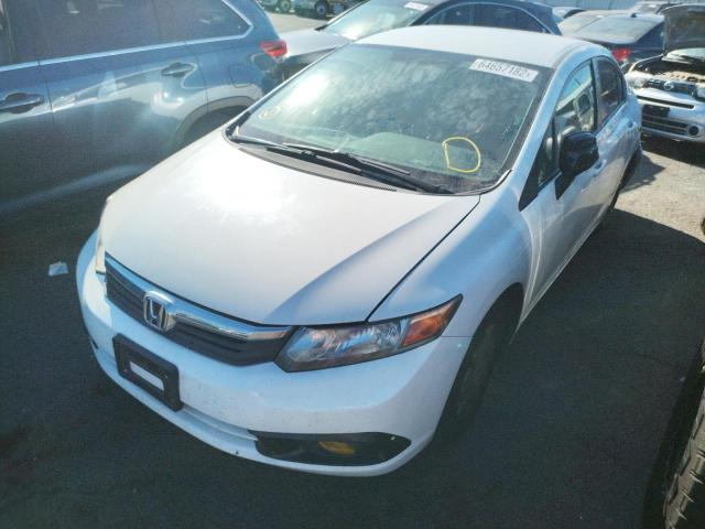 2HGFB2F66CH522421 - 2012 HONDA CIVIC HF WHITE photo 2