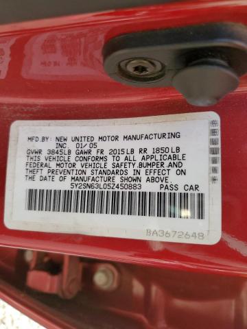 5Y2SN63L05Z450883 - 2005 PONTIAC VIBE GT RED photo 10