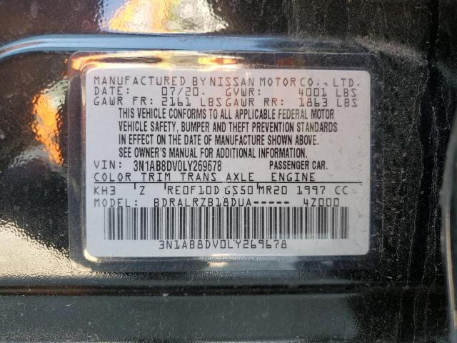 3N1AB8DV0LY269678 - 2020 NISSAN SENTRA SR BLACK photo 10