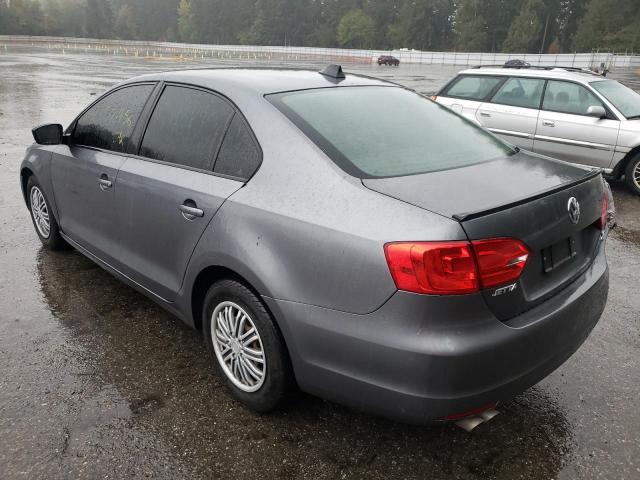 3VW2K7AJ8BM051441 - 2011 VOLKSWAGEN JETTA BASE GRAY photo 3