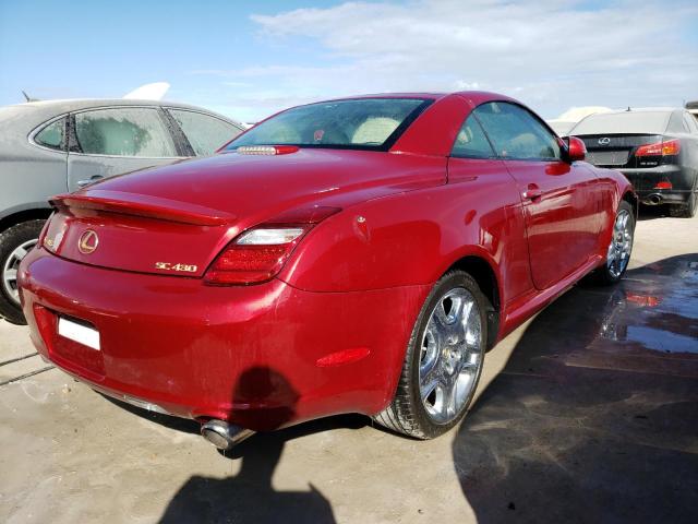 JTHFN45Y789017417 - 2008 LEXUS SC 430 RED photo 4