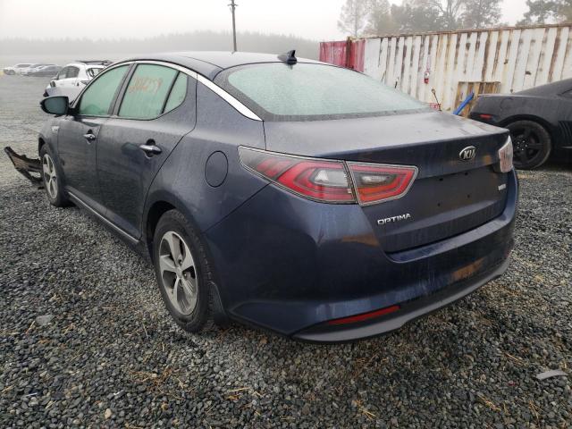 KNAGM4AD2E5067198 - 2014 KIA OPTIMA HYB BLUE photo 3