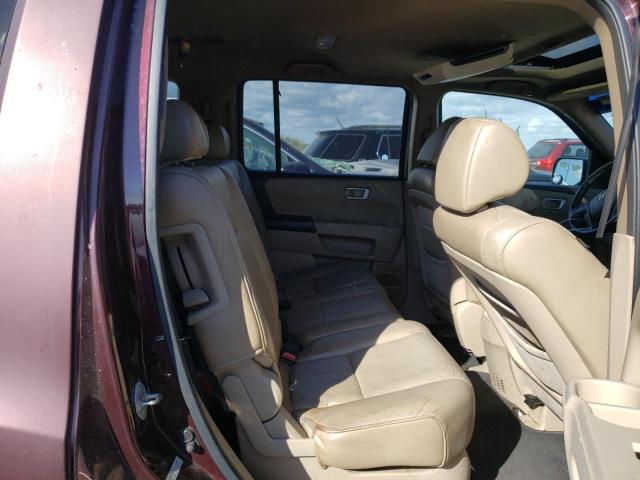 5FNYF3H72BB003202 - 2011 HONDA PILOT EXLN BURGUNDY photo 6