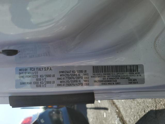 ZFBHRFABXN6W23418 - 2022 RAM PROMASTER WHITE photo 10