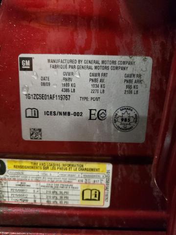 1G1ZC5E01AF119767 - 2010 CHEVROLET MALIBU 1LT Бордовый фото 10