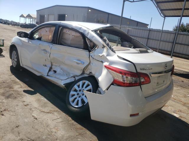 3N1AB7AP8DL740619 - 2013 NISSAN SENTRA S WHITE photo 3