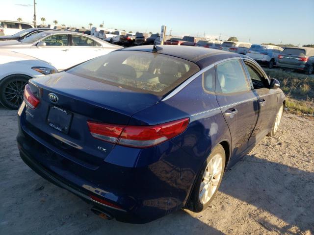 5XXGU4L34GG072974 - 2016 KIA OPTIMA EX BLUE photo 4