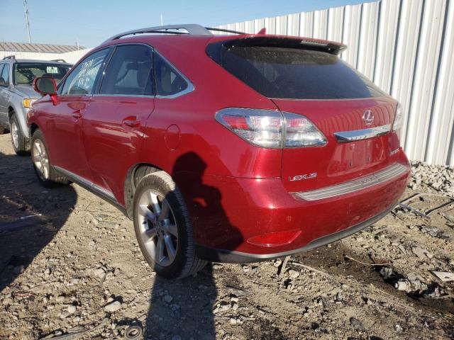 JTJZK1BA1A2001447 - 2010 LEXUS RX 350 RED photo 3