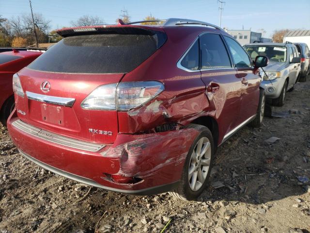 JTJZK1BA1A2001447 - 2010 LEXUS RX 350 RED photo 4