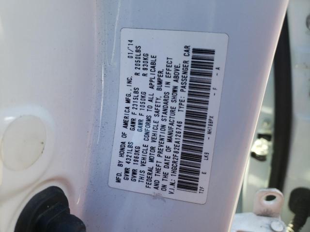 1HGCR2F82EA126746 - 2014 HONDA ACCORD EXL WHITE photo 10