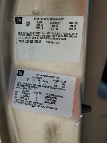 1G2NE52F53C163806 - 2003 PONTIAC GRAND AM S TAN photo 10