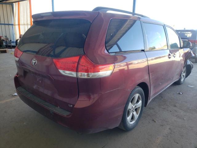 5TDKK3DC7BS132584 - 2011 TOYOTA SIENNA LE RED photo 4