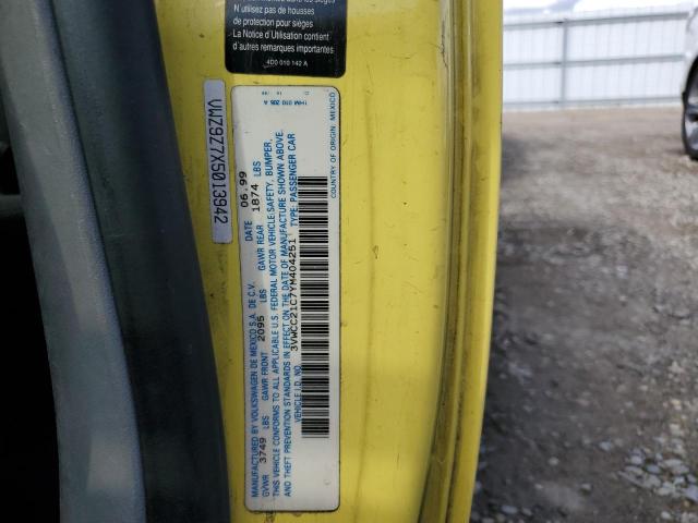 3VWCC21C7YM404251 - 2000 VOLKSWAGEN NEW BEETLE 黄色 照片 10