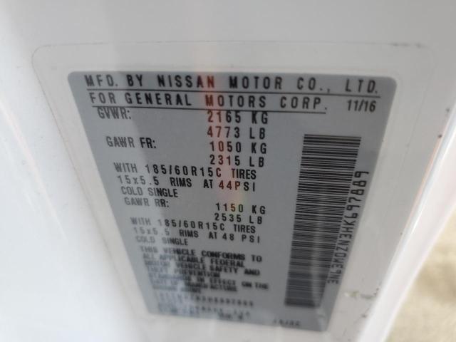 3N63M0ZN3HK697889 - 2017 CHEVROLET CITY EXPRE 白色 照片 10