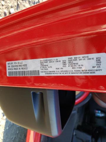 3C6LRVBG1ME516222 - 2021 RAM PROMASTER RED photo 10