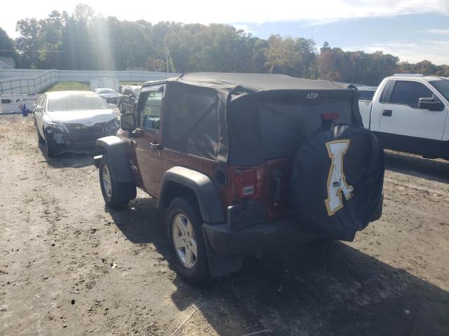 1J4FA24188L546040 - 2008 JEEP WRANGLER X BURGUNDY photo 3