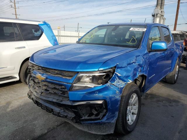 1GCGSCEN9M1209798 - 2021 CHEVROLET COLORADO L BLUE photo 2