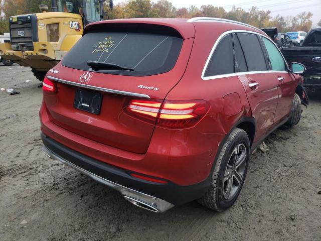 WDC0G4KB0KF663581 - 2019 MERCEDES-BENZ GLC 300 4M RED photo 4