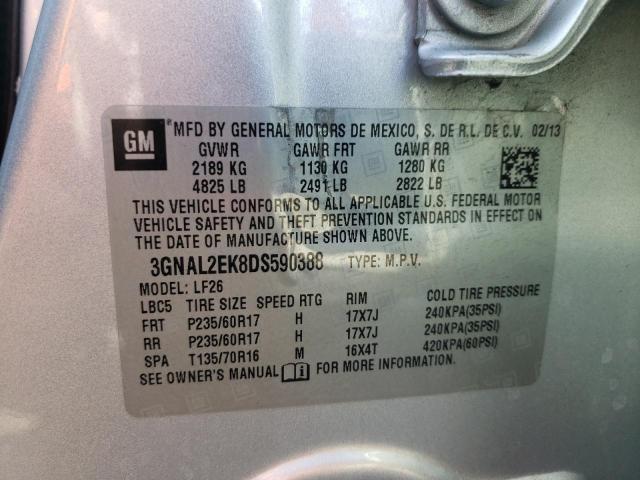 3GNAL2EK8DS590388 - 2013 CHEVROLET CAPTIVA LS 银色 照片 10