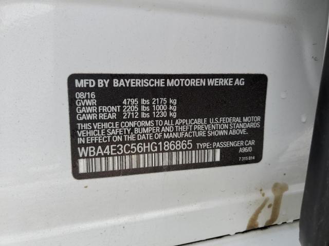 WBA4E3C56HG186865 - 2017 BMW 440I GRAN WHITE photo 10