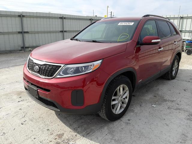 5XYKTDA71EG546293 - 2014 KIA SORENTO BURGUNDY photo 2