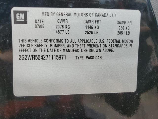 2G2WR554271115971 - 2007 PONTIAC GRAND PRIX შავი ფოტო 10