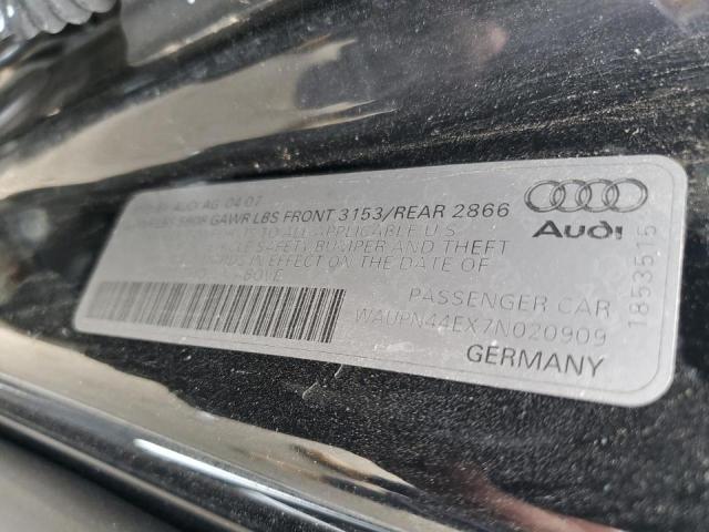 WAUPN44EX7N020909 - 2007 AUDI S8 QUATTRO BLACK photo 10