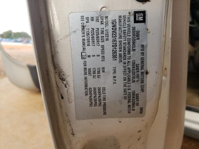 1GNDV23167D126361 - 2007 CHEVROLET UPLANDER L Bej foto 10