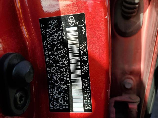 JTDKARFP3H3065045 - 2017 TOYOTA PRIUS PRIM Rot Foto 10