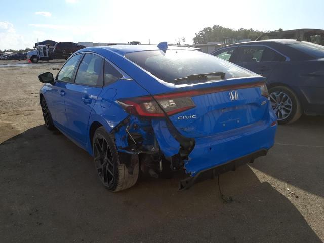 19XFL1H82NE011730 - 2022 HONDA CIVIC SPOR BLUE photo 3