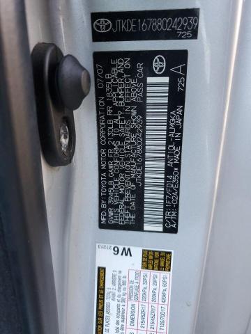 JTKDE167880242939 - 2008 TOYOTA SCION TC SILVER photo 10