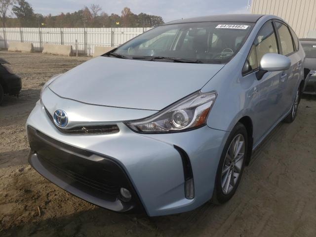 JTDZN3EU6FJ035411 - 2015 TOYOTA PRIUS V TURQUOISE photo 2