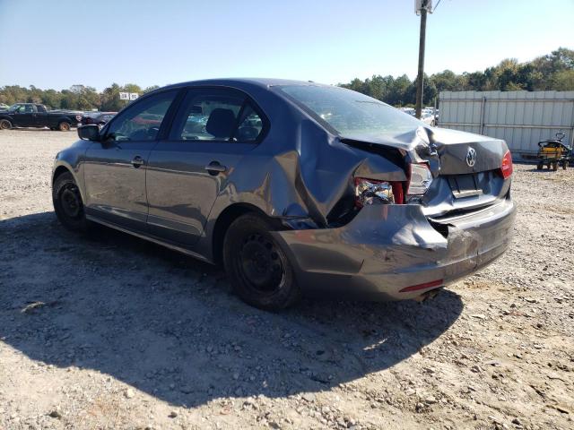 3VW2K7AJ7CM332597 - 2012 VOLKSWAGEN JETTA BASE GRAY photo 3