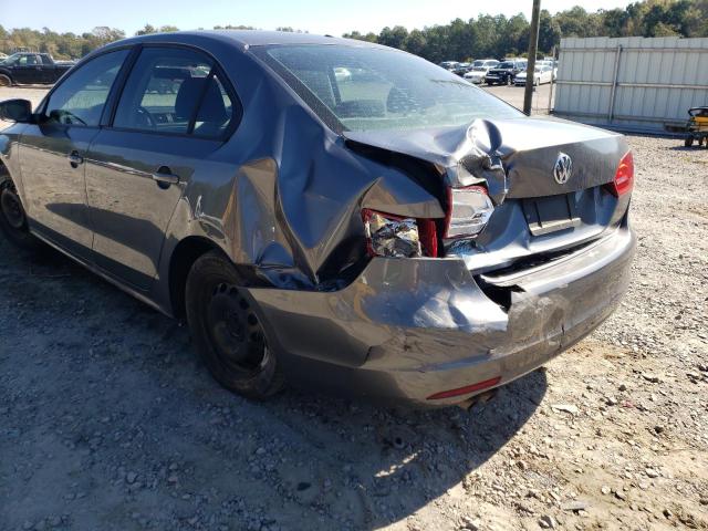3VW2K7AJ7CM332597 - 2012 VOLKSWAGEN JETTA BASE GRAY photo 9