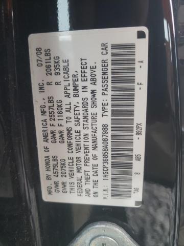 1HGCP36858A087988 - 2008 HONDA ACCORD EXL BLACK photo 10