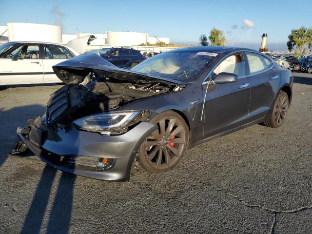 5YJSA1E47HF219414 - 2017 TESLA MODEL S Gris foto 2