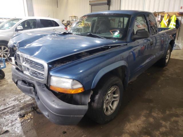 1D7GL12K84S506704 - 2004 DODGE DAKOTA SXT BLUE photo 2