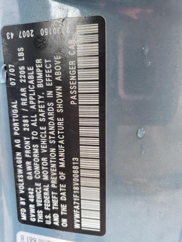 WVWFA71F18V006813 - 2008 VOLKSWAGEN EOS LUX 蓝色 照片 10