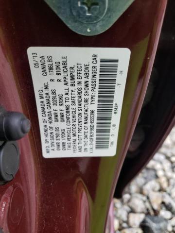2HGFB2F96DH555396 - 2013 HONDA CIVIC EXL 勃艮第红 照片 10