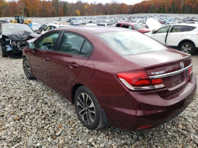 2HGFB2F96DH555396 - 2013 HONDA CIVIC EXL 勃艮第红 照片 3
