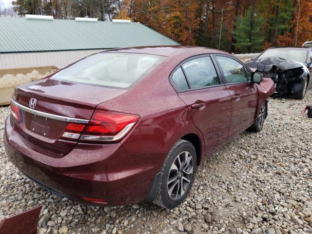 2HGFB2F96DH555396 - 2013 HONDA CIVIC EXL 勃艮第红 照片 4
