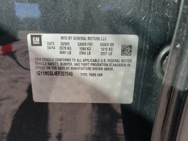 1G11H5SL4EF287549 - 2014 CHEVROLET MALIBU LTZ შავი ფოტო 10