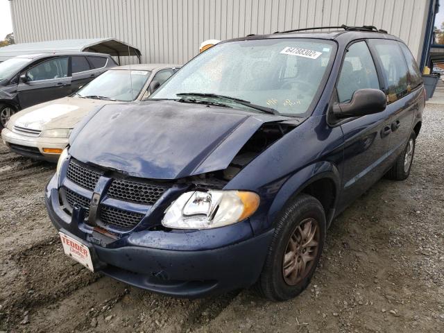 1D8GP25B94B529118 - 2004 DODGE CARAVAN SE BLUE photo 2