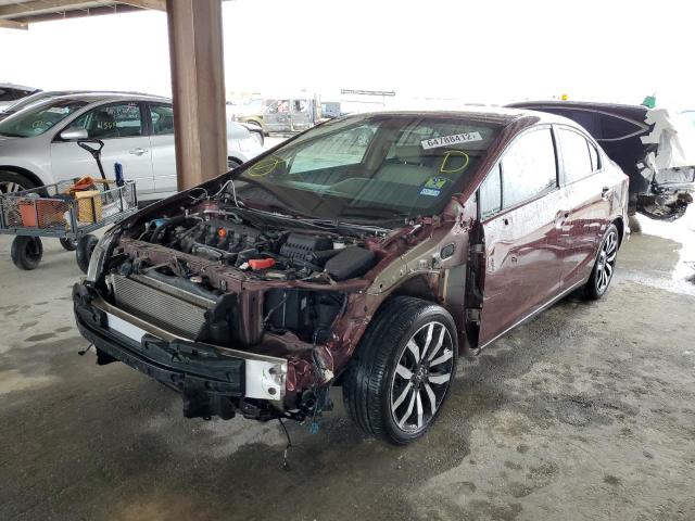 19XFB2F9XFE031570 - 2015 HONDA CIVIC EXL Tünd qırmızı foto 2