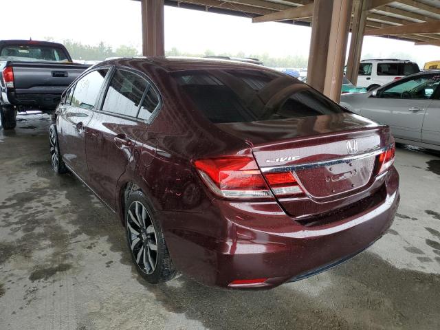 19XFB2F9XFE031570 - 2015 HONDA CIVIC EXL Tünd qırmızı foto 3